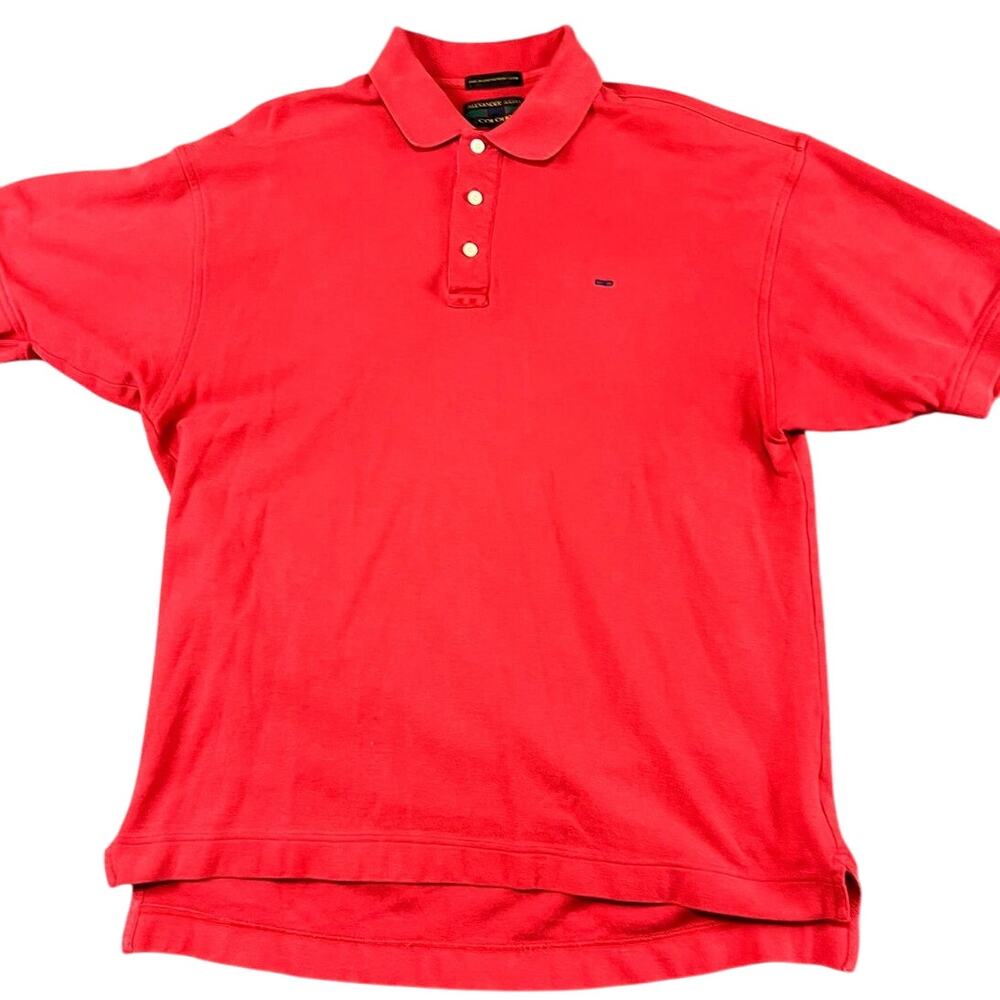 Alexander Julian Colours Polo Shirt Large Red 100% Cotton Short Sleeve Mens